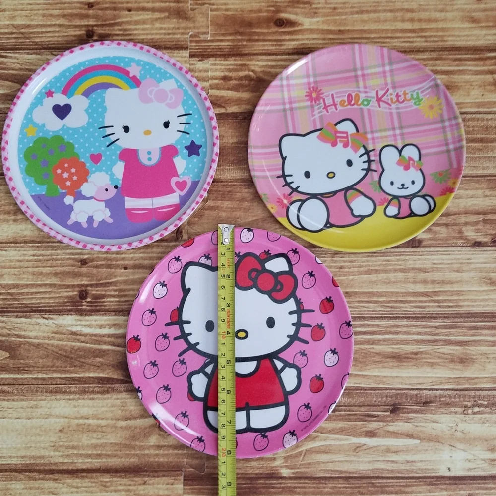 Hello Kitty Pink Dinnerware Set Plates Container Melamine Plastic Sanrio